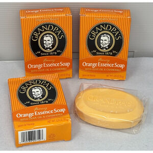 Grandpa's Since 1878 Vegetable Based Soap Orange Essence Soap Lot Of 3